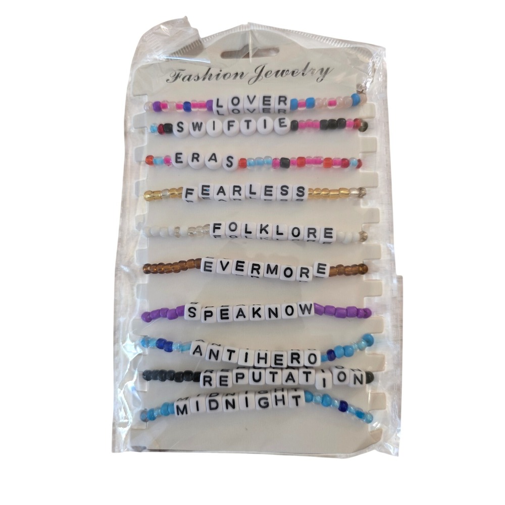 Taylor Swift Eras Tour Friendship Bracelet Set 10pc Swiftie Lover Reputation NEW